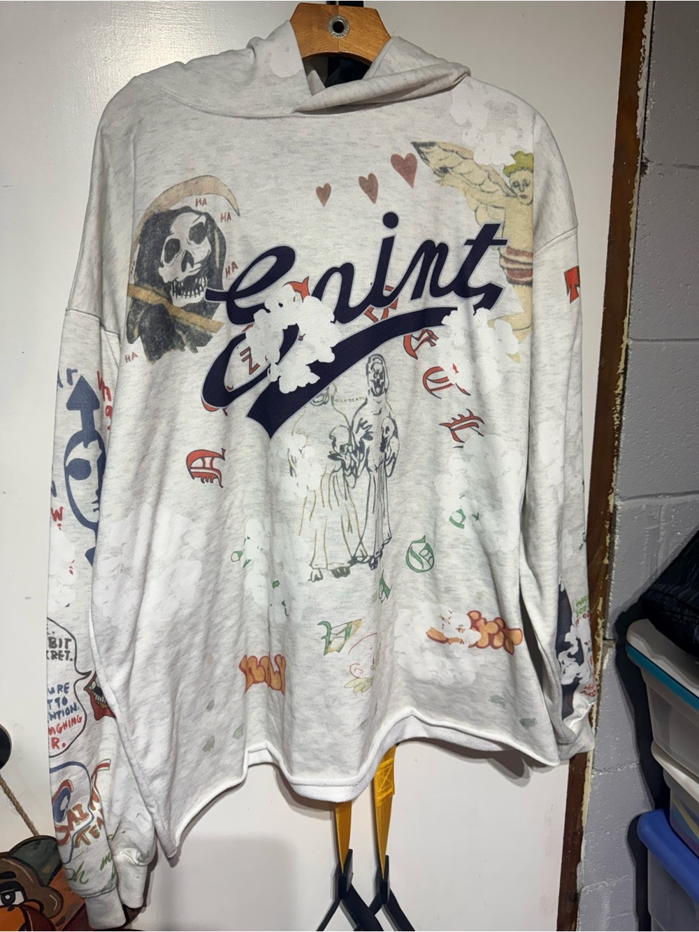 Saint Michael X Denim Tears “Saint Tears” Graffiti hoodie limited size XL